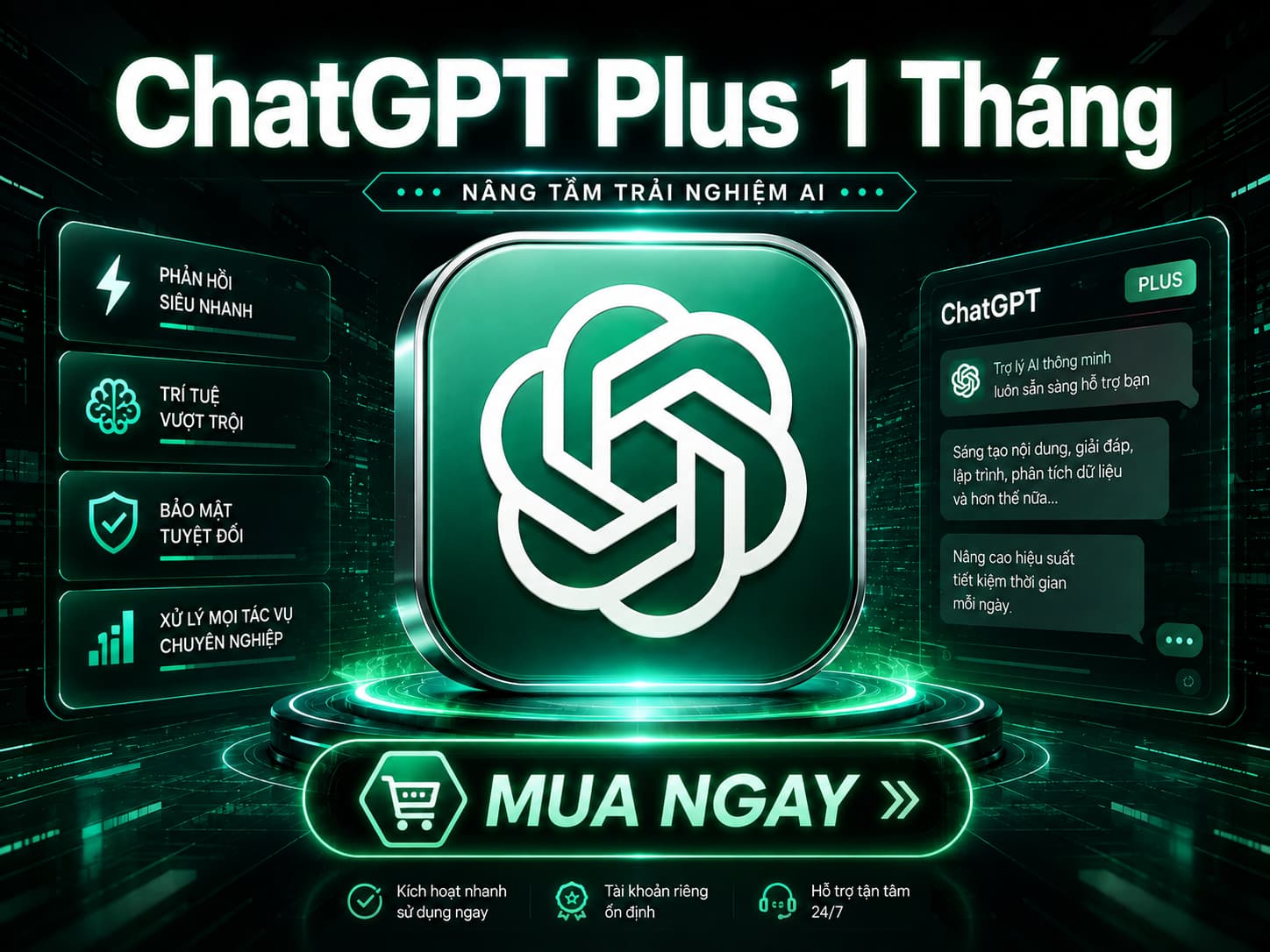 ChatGPT Plus 1 Tháng (Bảo hành 25 ngày)